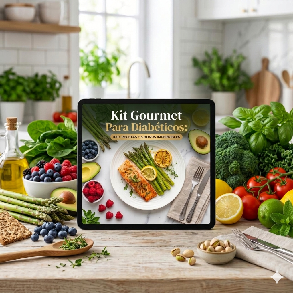 🍽️Kit Gourmet Para Diabéticos: 100+ Recetas + 5 Bonus Imperdibles